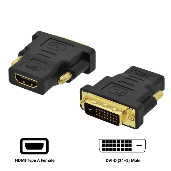 EWENT EC1371 Adaptador DVI-D 24+1 a HDMI Macho Hembra Negro
