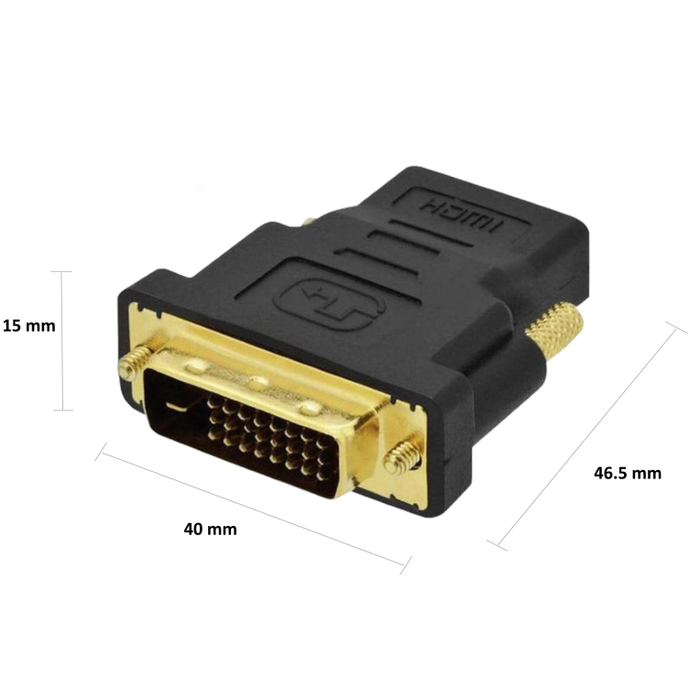 EWENT EC1371 Adaptador DVI-D 24+1 a HDMI Macho Hembra Negro