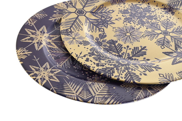 DKD Home Decor Centro de Mesa Nieve Surtido de 2 Unidades (33x33x2 cm)
