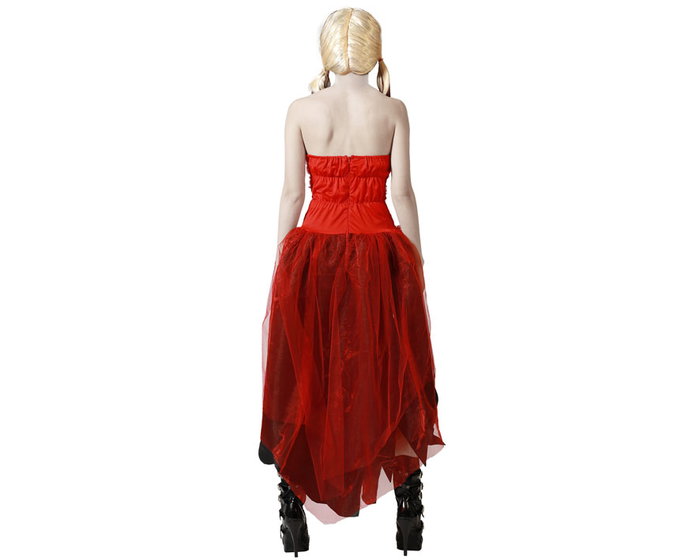 Superhéroe Disfraz de Arlequín Vestido Rojo para Mujer Adulta Talla XS-S - Carnaval, Fiesta Temática
