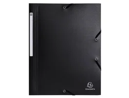 Exacompta Carpeta Opak con gomas y tres solapas DIN A4 color negro