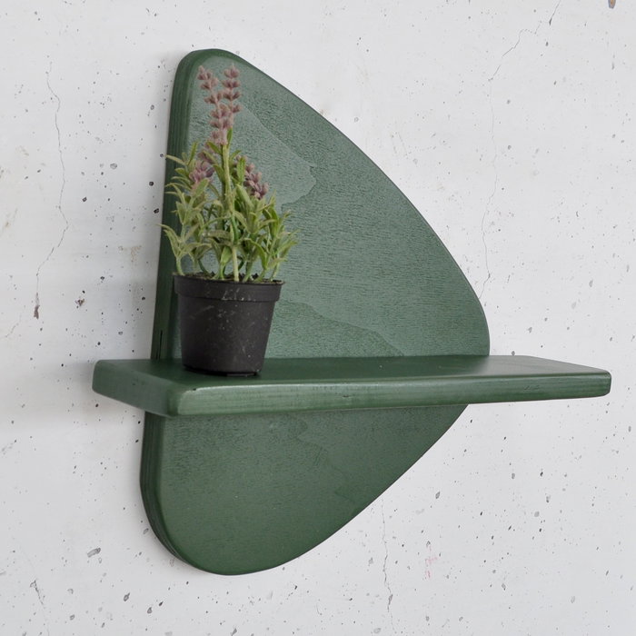 Hanah Home Meh227 Estantería Decorativa de Madera Contrachapada, Verde Oscuro, Ancho 35 cm, Altura 32 cm, Profundidad 11 cm