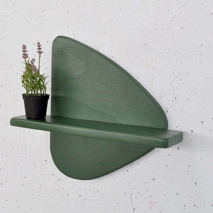 Hanah Home Meh227 Estantería Decorativa de Madera Contrachapada, Verde Oscuro, Ancho 35 cm, Altura 32 cm, Profundidad 11 cm