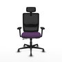 PIQUERAS Y CRESPO Silla de oficina Haches con mecanismo Sincro/Traslack Morado y Negro
