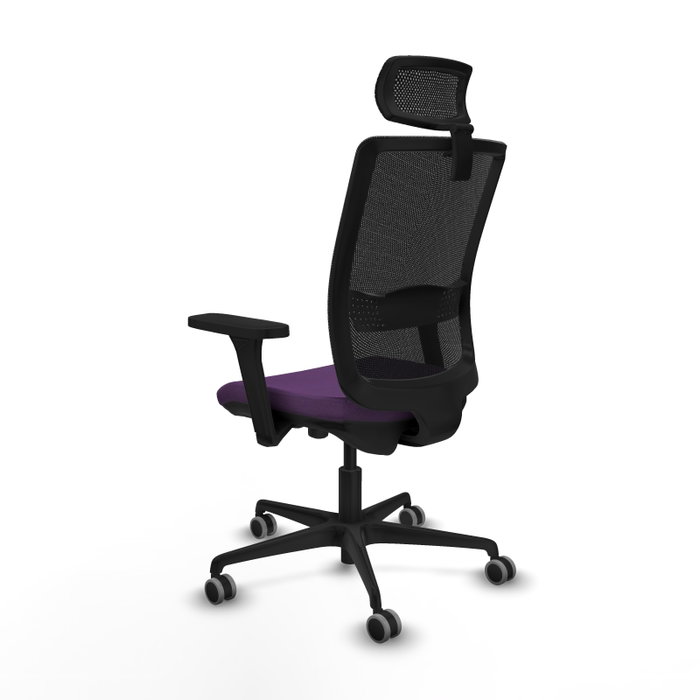 PIQUERAS Y CRESPO Silla de oficina Haches con mecanismo Sincro/Traslack Morado y Negro