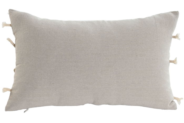 DKD Home Decor Ivory26 Cojin Boho Beige Blanco 30 x 50 cm (2 Unidades)