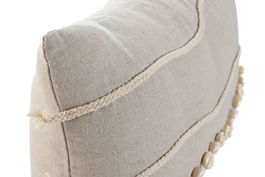 DKD Home Decor Ivory26 Cojin Boho Beige Blanco 30 x 50 cm (2 Unidades)