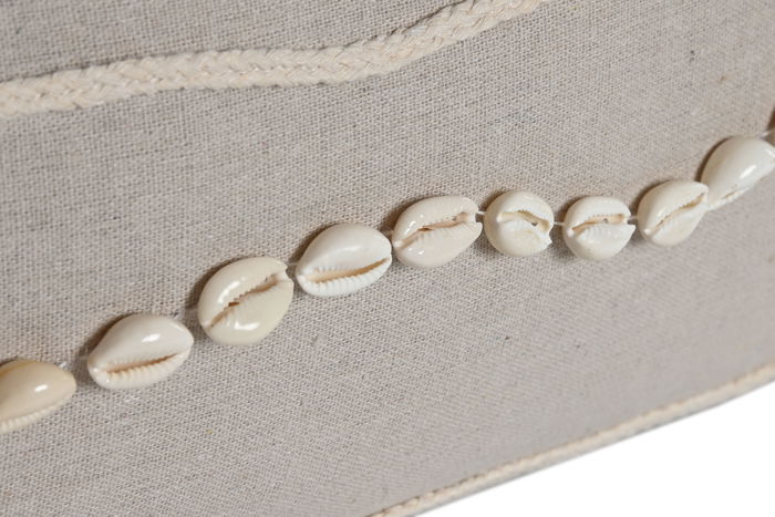 DKD Home Decor Ivory26 Cojin Boho Beige Blanco 30 x 50 cm (2 Unidades)