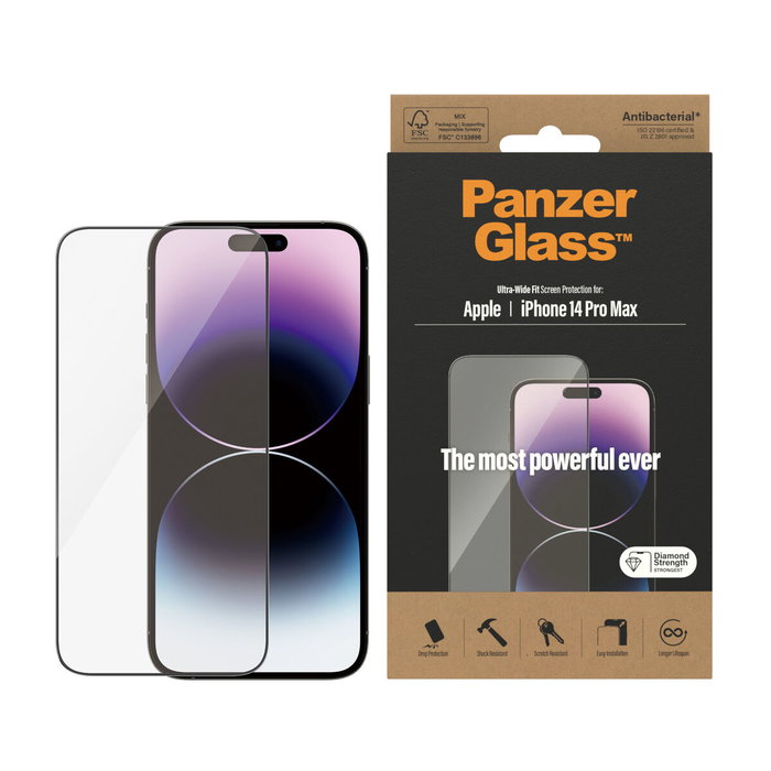 PanzerGlass Protector de Pantalla para iPhone 14 Pro Max Ultra-Wide Fit PanzerGlass Protector de Pantalla para iPhone 14 Pro Max Ultra-Wide Fit