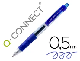 Q-connect Sigma Bolígrafo Retráctil Tinta Gel 0,5 mm Azul