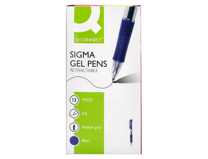 Q-connect Sigma Bolígrafo Retráctil Tinta Gel 0,5 mm Azul
