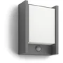 Philips Arbour Aplique de pared exterior con sensor de movimiento, 6W, 600lm, Antracita