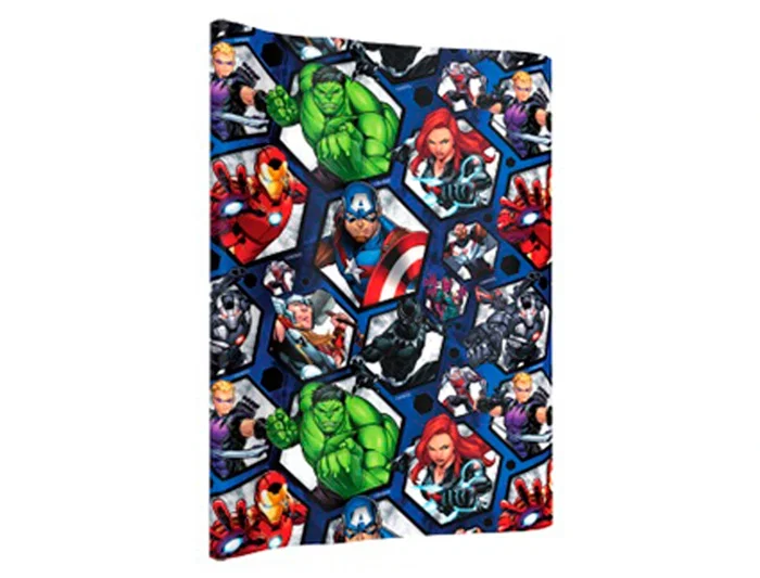 Basika Papel de Regalo Marvel, Rollo Ancho 70 cm x Longitud 2 m, 1 Hoja, Caja Expositora de 50 Unidades, Modelos Surtidos, Infantil