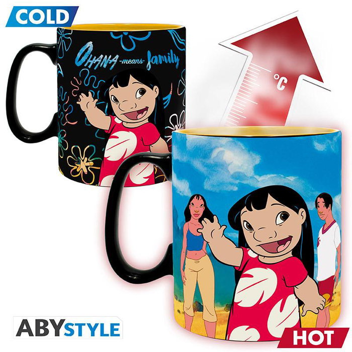 ABYstyle Taza Térmica Disney Lilo & Stitch con Cambio de Color - Diseño Oficial, 460 ml, King Size ABYstyle Taza Térmica Disney Lilo & Stitch con Cambio de Color - Diseño Oficial, 460 ml, King Size