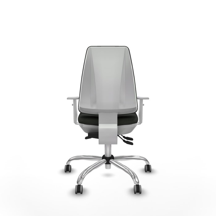 PIQUERAS Y CRESPO Silla de oficina Elche con mecanismo Asincro, Tela Negra y Brazos Blancos