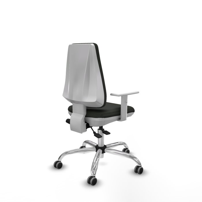 PIQUERAS Y CRESPO Silla de oficina Elche con mecanismo Asincro, Tela Negra y Brazos Blancos