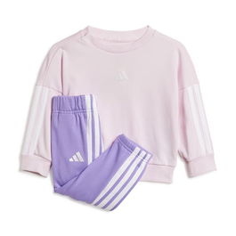 Conjunto Deportivo para Bebé Adidas 3 Bandas French Terry Jogger Rosa 4