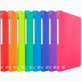 Oxford Carpeta de Anillas 4 Anillas 15 Fundas PP Urban A4, Colores Surtidos, Translúcida