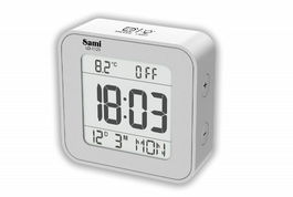SAMI Despertador LCD con Control de Volumen y Calendario 7 Idiomas, Color Plata