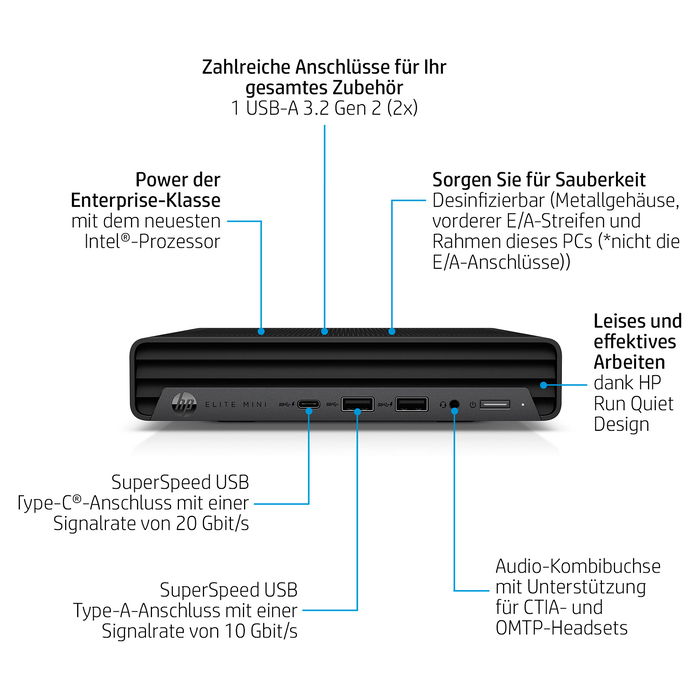 HP Elite Mini 800 G9 i9-14900T 64GB RAM 1TB SSD W11P 12 Meses
