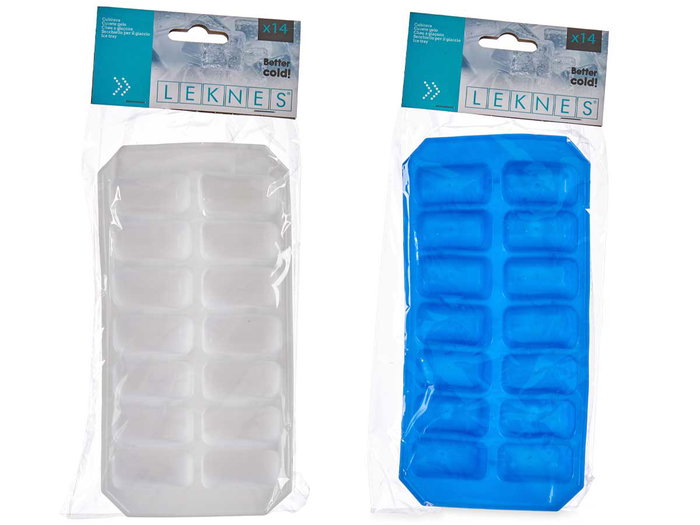 Leknes Cubitera 14 Cubitos Surtidos Colores Azul y Blanco 21.8x11.2x3 cm (Set de 36)