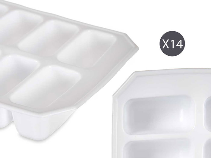 Leknes Cubitera 14 Cubitos Surtidos Colores Azul y Blanco 21.8x11.2x3 cm (Set de 36)