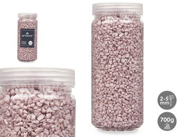 Giftdecor Piedra Decorativa Metalizada, Color Rosa, Tamaño de Piedra 2-5 mm, Peso 700 g, Dimensiones 6.5 cm Ancho x 15.5 cm Alto x 6.5 cm Largo (Set de 12)