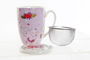 DKD Home Decor Taza para Infusiones Porcelana Lila Malva 380ml 8.3 x 11 x 12 cm (12 Unidades) Apto Microondas Lavavajillas