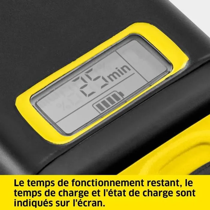 Karcher Juego de Baterías Power 18V / 5 Ah con Pantalla LCD - Cargador Rápido Ion Litio