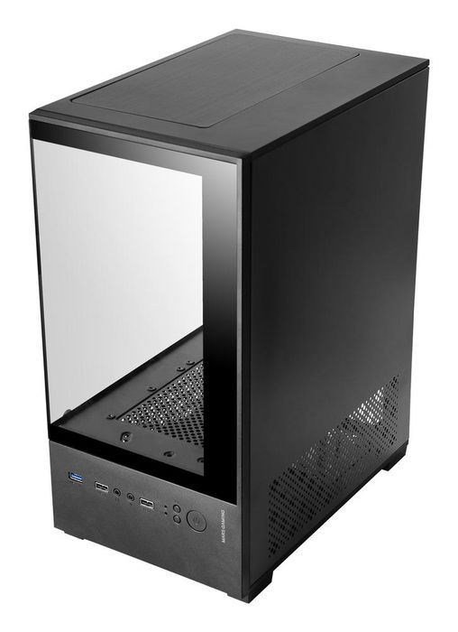 Mars Gaming Caja Gaming MicroATX MC-SE2 Negra con Cristal Templado Continuo, Ventilador FRGB 120mm, AirFlow Mesh, Compatible RL 240mm