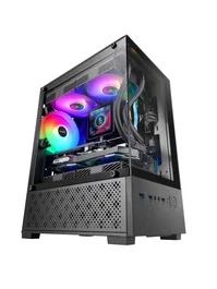 Mars Gaming MC-SE2 Caja Gaming Mini Torre PC microATX Negro con Paneles de Cristal Templado y Ventilador FRGB 120mm - Soporte para Refrigeración Líquida y AirFlow Mesh