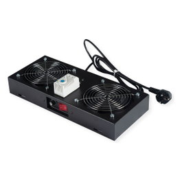 ROLINE 26.21.0189 Unidad de refrigeración para gabinete de 19 pulgadas, 2 ventiladores, Negro