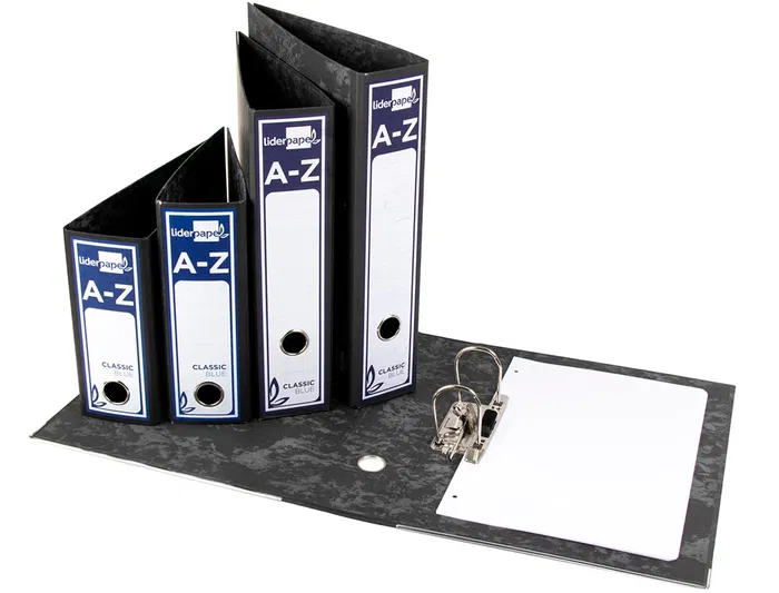 Liderpapel 404549 Archivador de Palanca Folio Classic Blue Cartón Entrecolado Lomo 80mm Negro Compresor Metal Liderpapel 404549 Archivador de Palanca Folio Classic Blue Cartón Entrecolado Lomo 80mm Negro Compresor Metal