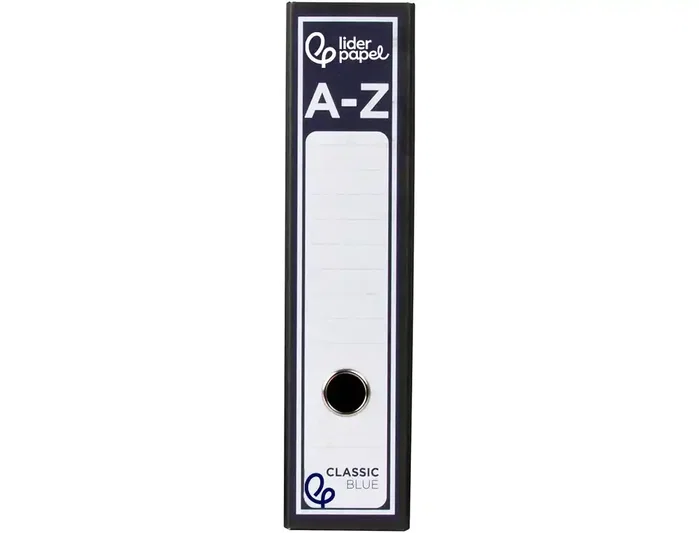 Liderpapel 404549 Archivador de Palanca Folio Classic Blue Cartón Entrecolado Lomo 80mm Negro Compresor Metal
