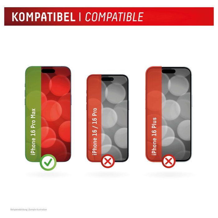 Displex Protector de Pantalla de Vidrio Templado Premium 10H con Marco Completo para iPhone 16 Pro Max, Aplicación en Seco, Anti-Huellas, 1 Unidad, 01998