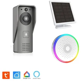 KYF AABMM17251 Videoportero Wi-Fi Recargable con Panel Solar con Timbre Interior y Tarjeta SD de 16 GB