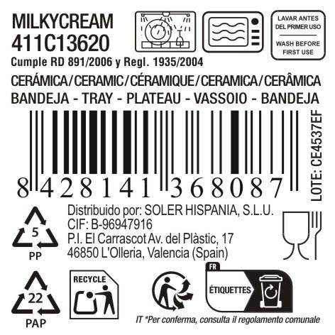La Mediterranea Bandeja de Servir Ovalada Milkycream de Melamina (12 Unidades) inevitable