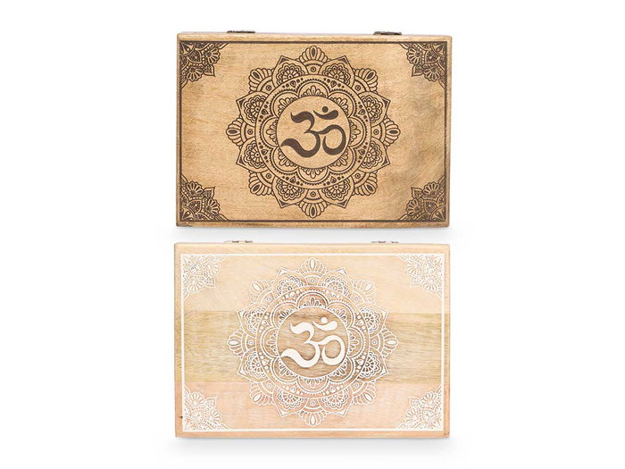 GIFTDECOR Caja Rectangular de Madera de Mango, Surtido de 2 Colores (Pack de 6) GIFTDECOR Caja Rectangular de Madera de Mango, Surtido de 2 Colores (Pack de 6)