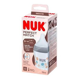 NUK Biberón Perfect Match PP Silicona 0-6M Flujo S Algodón