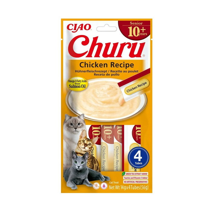 Snack para Gatos Inaba Churu Senior Chicken Recipe Pollo 4 x 14 g Snack para Gatos Inaba Churu Senior Chicken Recipe Pollo 4 x 14 g