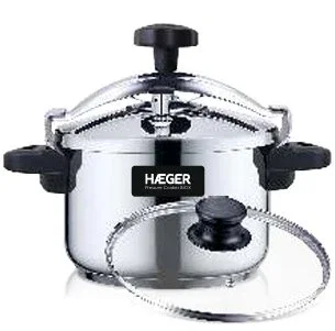 Haeger PC-4SS.018A Olla a Presión 4 Litros Acero Inoxidable para Cocinas Cerámica, Eléctrica, Gas e Inducción