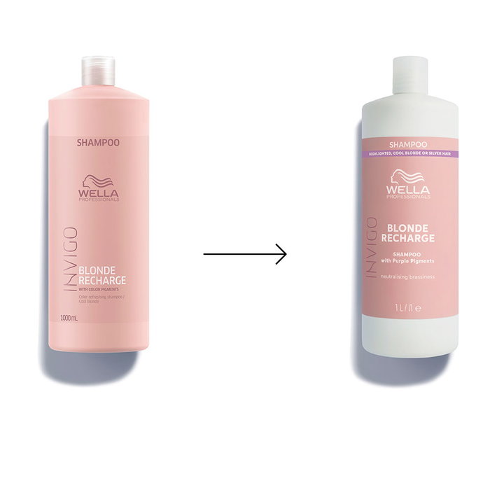Wella Professionals INVIGO BLONDE RECHARGE - Champú Violeta Neutralizante para Cabellos Rubios y con Mechas - 1000 ml