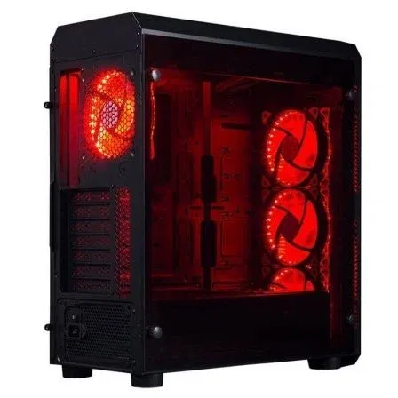 CAJA SEMITORRE HIDITEC NG-RX - ACERO LAMINADO 8MM+PANELES CRISTAL TEMPLADO 4MM - VENTILADORES CON LEDS - ADMITE GRAFICAS HASTA 350MM - ATX