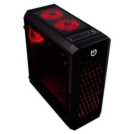 CAJA SEMITORRE HIDITEC NG-RX - ACERO LAMINADO 8MM+PANELES CRISTAL TEMPLADO 4MM - VENTILADORES CON LEDS - ADMITE GRAFICAS HASTA 350MM - ATX