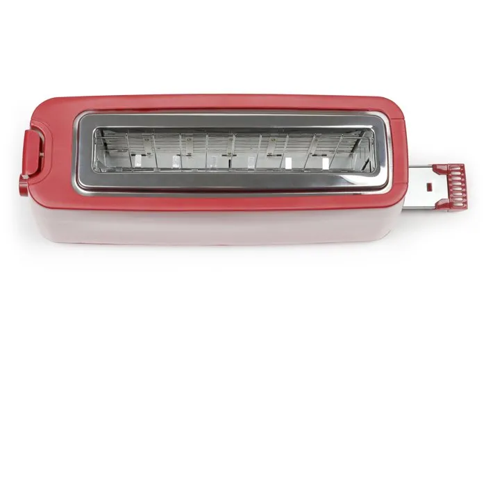 Livoo Tostadora DOD168RC - Ranura larga, 900 W, termostato ajustable de 7 niveles, color rojo
