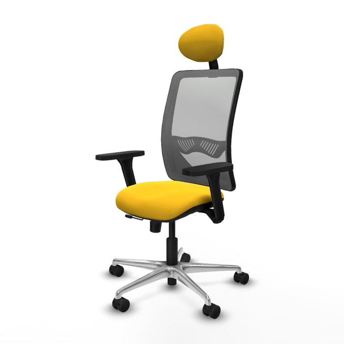 PIQUERAS Y CRESPO Silla de oficina Zulema con mecanismo Sincro/Traslack Amarillo y Gris