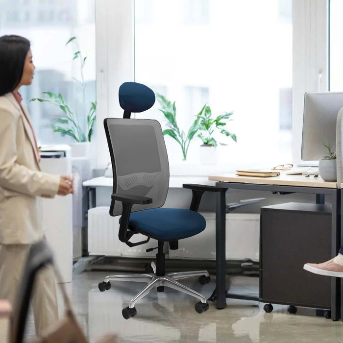 PIQUERAS Y CRESPO Silla de oficina Zulema con mecanismo Sincro/Traslack Amarillo y Gris