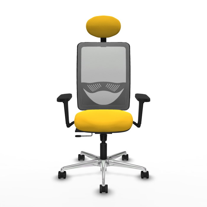 PIQUERAS Y CRESPO Silla de oficina Zulema con mecanismo Sincro/Traslack Amarillo y Gris