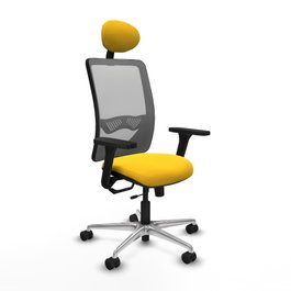 PIQUERAS Y CRESPO Silla de oficina Zulema con mecanismo Sincro/Traslack Amarillo y Gris