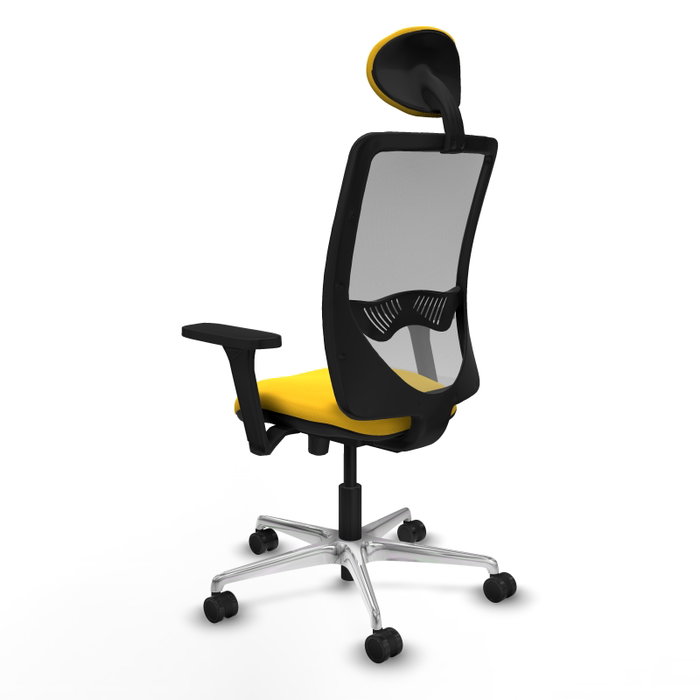 PIQUERAS Y CRESPO Silla de oficina Zulema con mecanismo Sincro/Traslack Amarillo y Gris